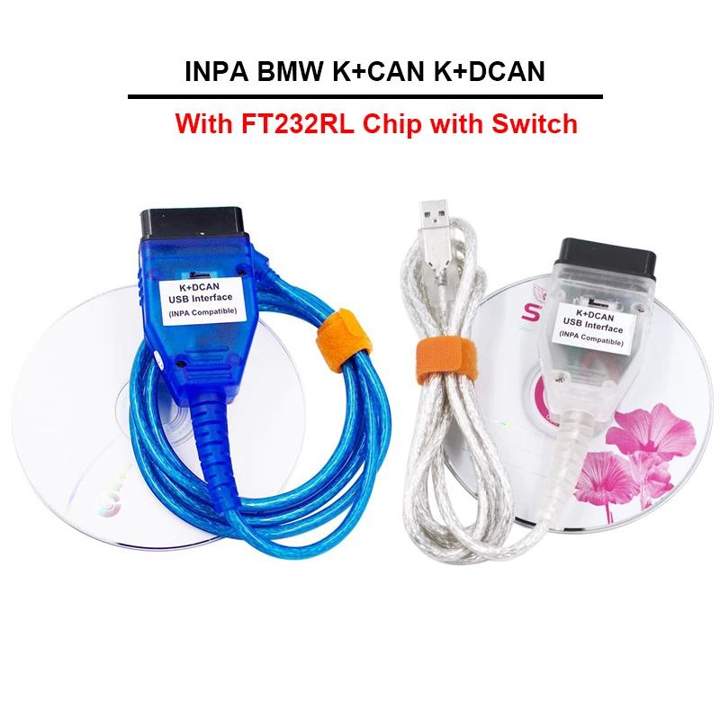 BMW INPA Ediabas K + DCAN ĳʿ OBD2 ̽ USB ̺, ޴ ̹ α׷, ڵ Ŀ ڵ  , FT232RL